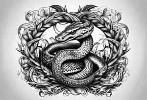 the top of the crown spikes morph into snakes tattoo idea