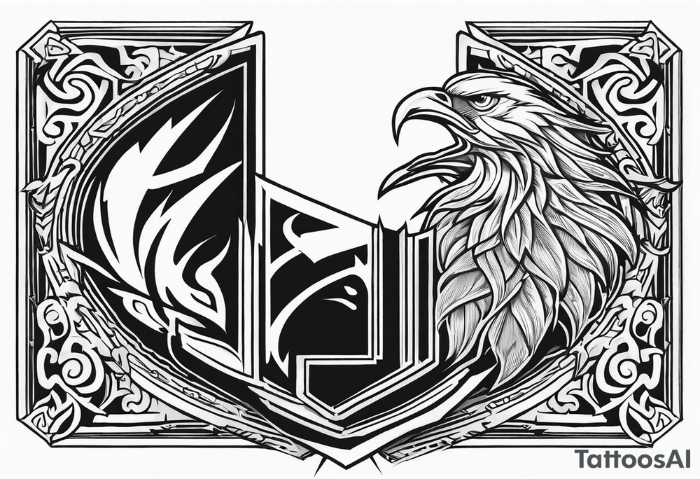Valhalla fire sword shield stairs tattoo idea