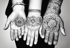3 childrens hands tattoo idea