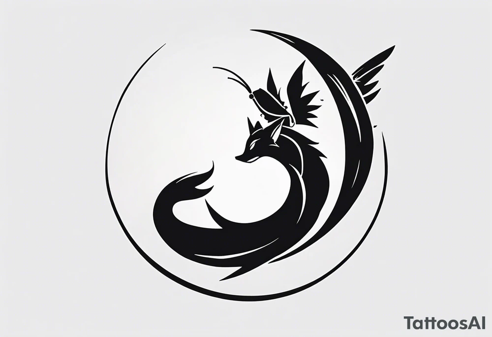 A fairy with a tail that is the fairy in the Fairy Tail anime guild logo tattoo idea