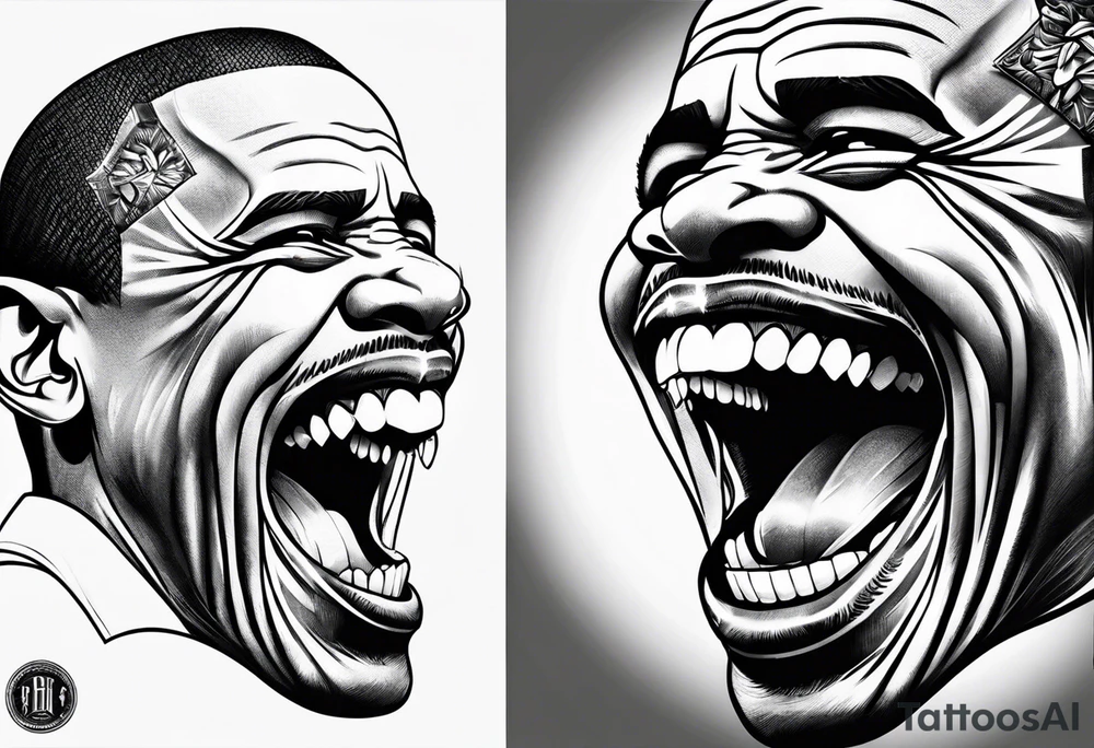 obama big teeth tattoo idea