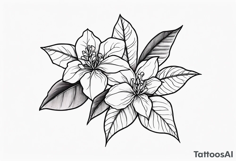 fine line bouganvillea tattoo idea
