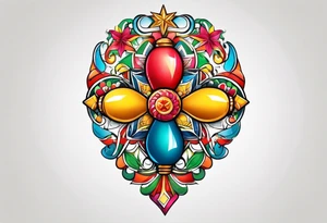 2 colorfull swinging maracas with cuban star tattoo idea