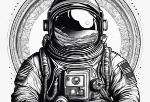 A meditating astronaut tattoo idea