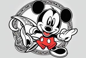 mickey mouse in mortal combat style tattoo idea