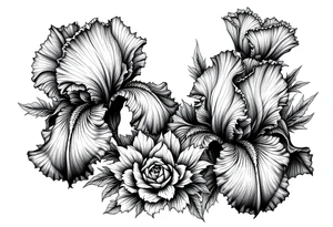 Irises flowers ornement tattoo idea