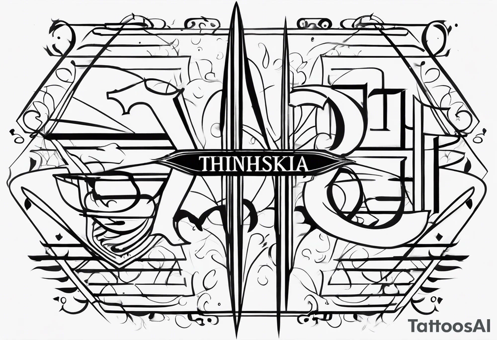 Blending name RISHI & THRISHIKA tattoo idea