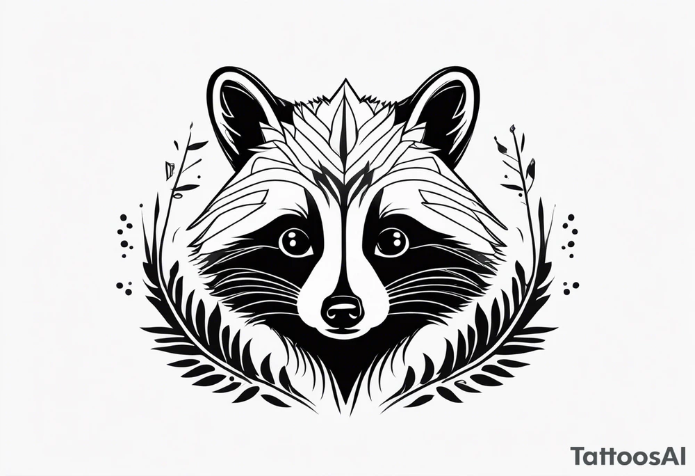 Cute raccoon tattoo idea