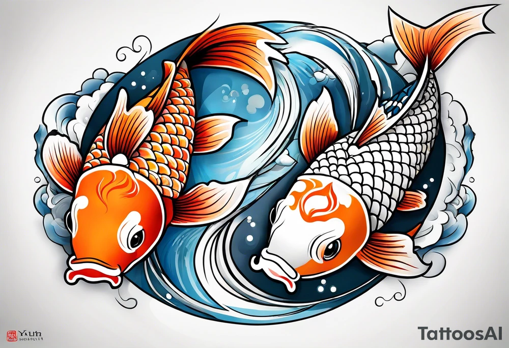 Koi fish yin and yang tattoo idea