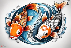 Koi fish yin and yang tattoo idea