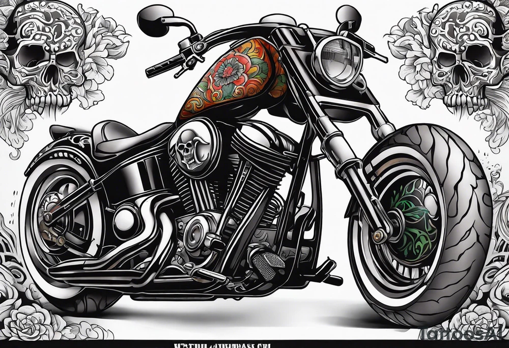 Chopper skull tattoo idea