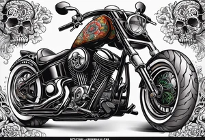 Chopper skull tattoo idea