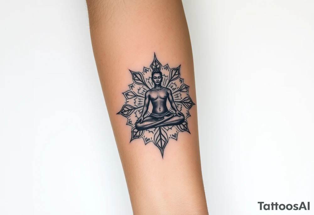 victory over coma and methadone. a new life in meditation tattoo idea