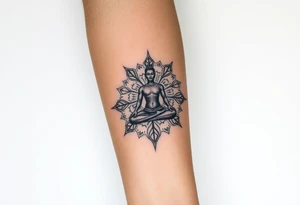 victory over coma and methadone. a new life in meditation tattoo idea