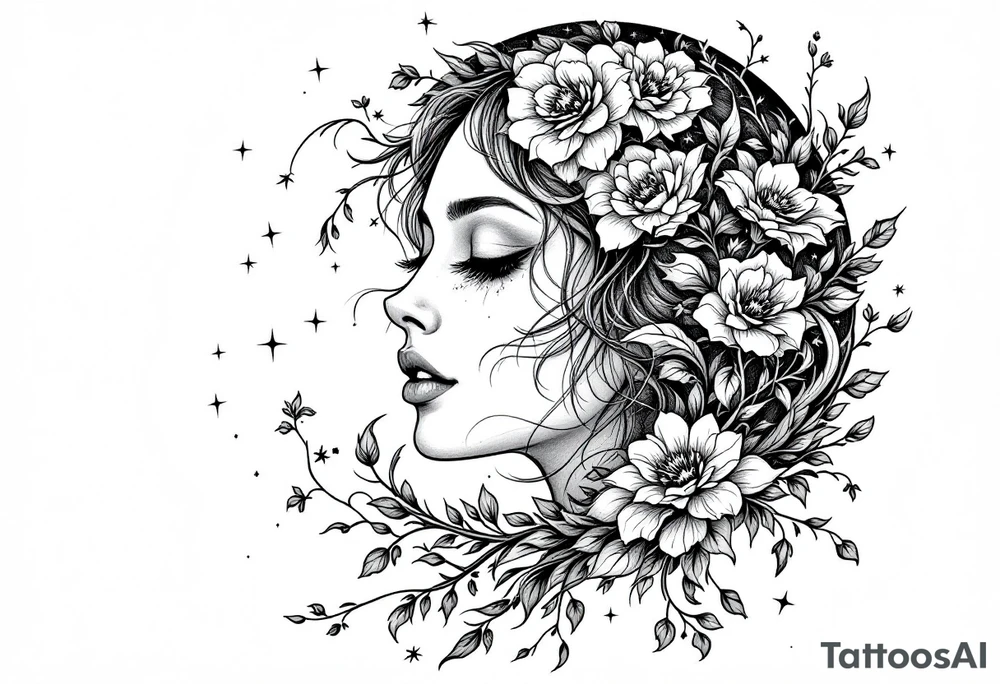 Witch moon tattoo idea