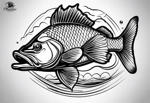 outline walleye simple small no scales tattoo idea