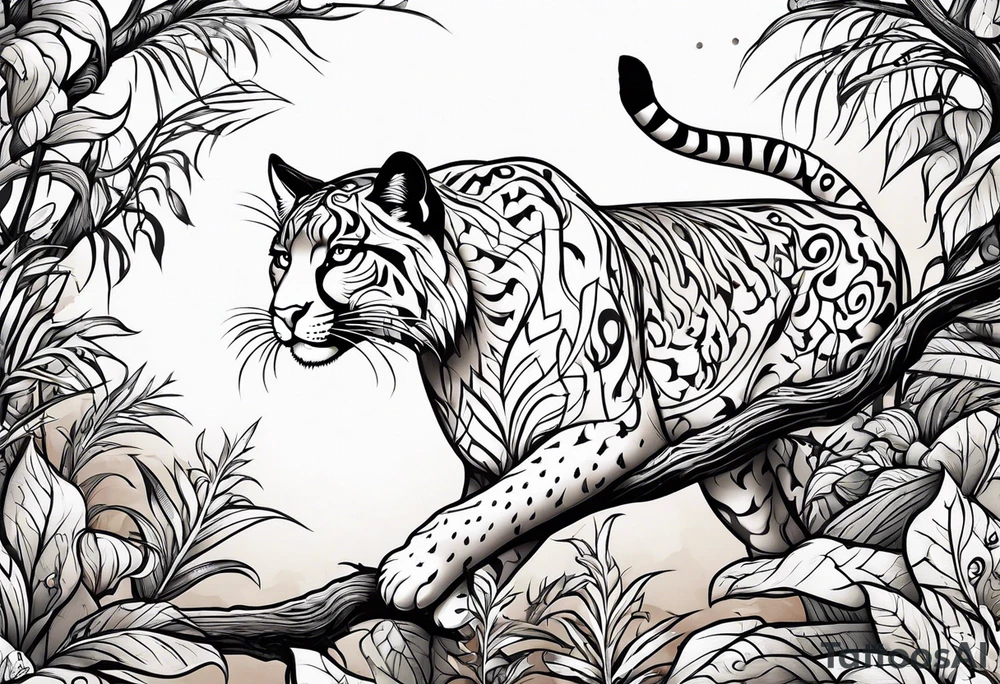 puma stalking tattoo idea