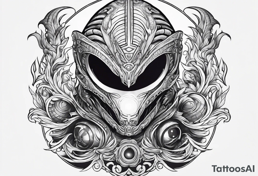 Alien space filler tattoo idea