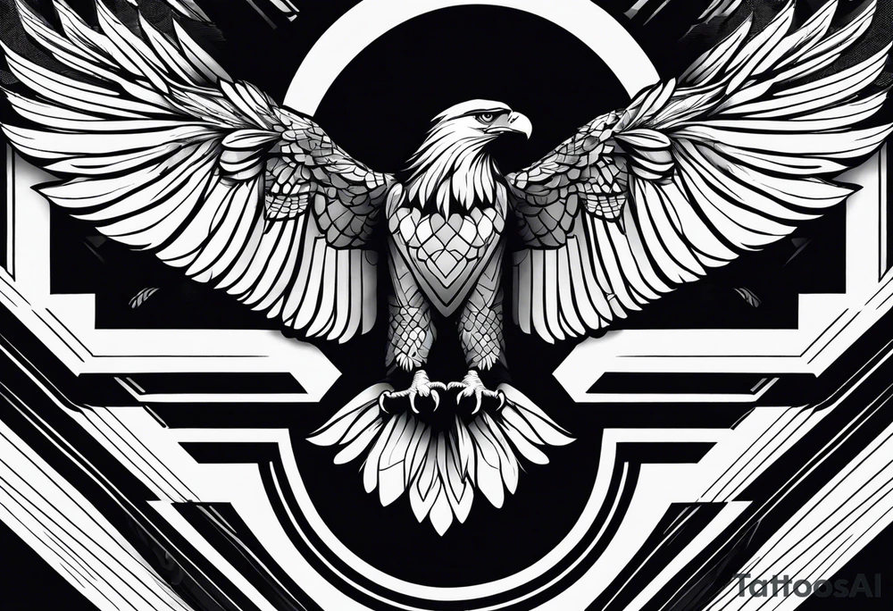 eagle full body fly vector tattoo idea