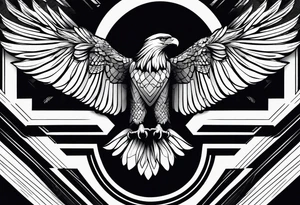 eagle full body fly vector tattoo idea