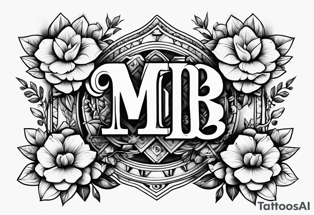 Rolls of money, flowers, & the letters MBB tattoo idea