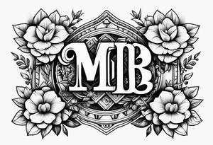 Rolls of money, flowers, & the letters MBB tattoo idea