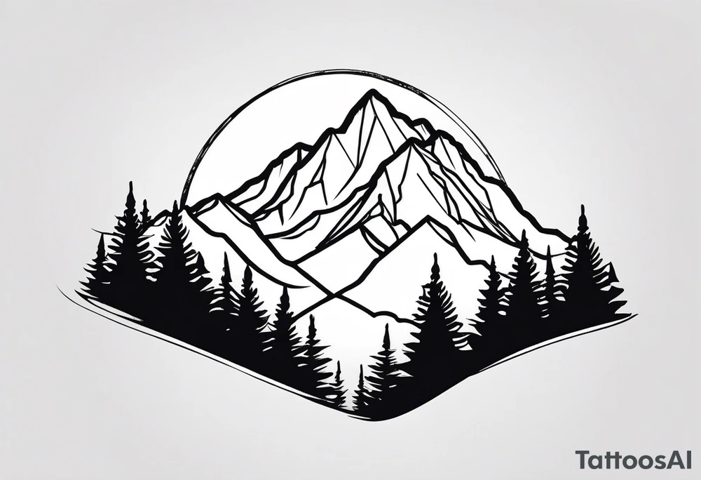 mountain peak outlines tattoo idea