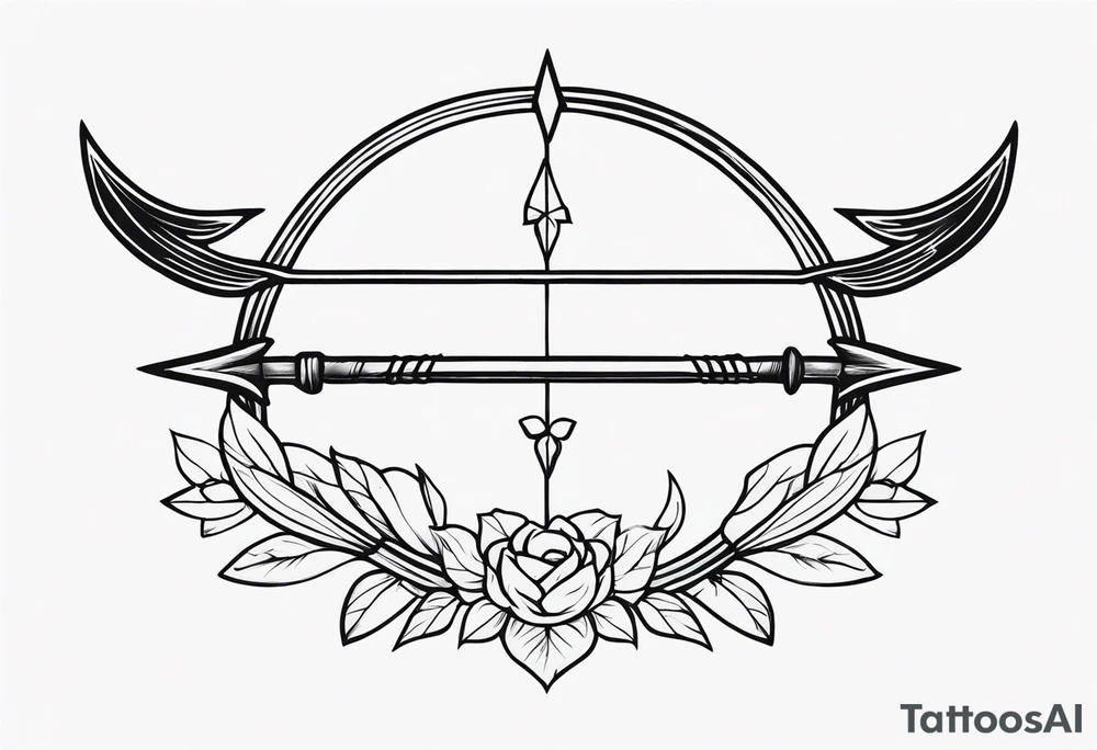 Traditional Bow and Arrow tattoo idea