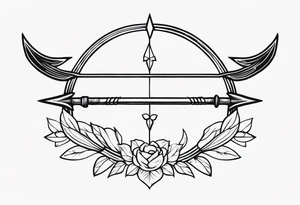 Traditional Bow and Arrow tattoo idea