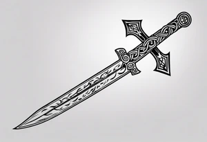 Simple memorial tattoo A sword runs through a laurel leaf with the number 13 tattoo idea