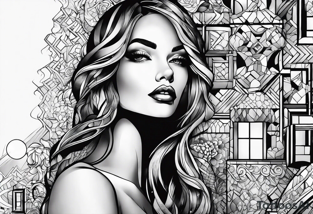 a bathroom shower that rains ice cubes tattoo idea