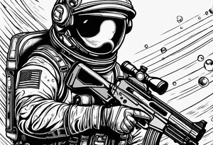 Astronaut Tries to Kill Himself with a Gun American Traditional tattoo idea