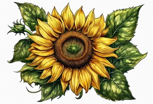 Sunflower for a male tattoo tattoo idea