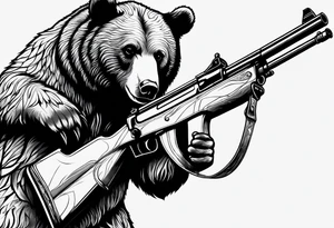 Bear and rifles tattoo tattoo idea