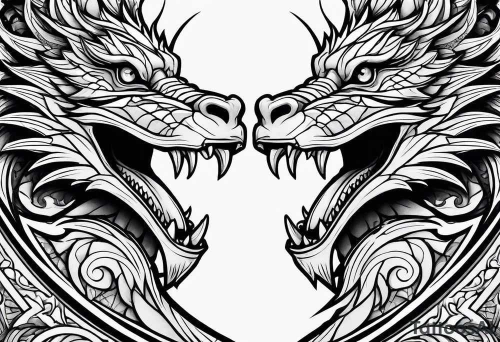 roaring dragons tattoo idea