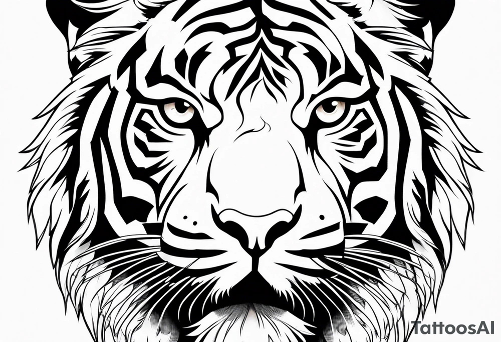 tiger vertical tattoo idea