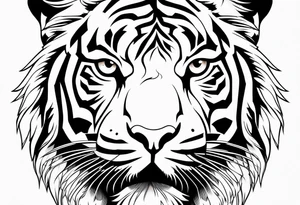 tiger vertical tattoo idea