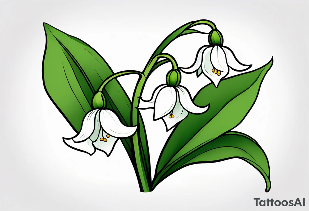 Neo traditional lily of the valley tattoo idea