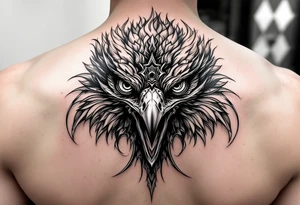 Fierce bird with all seeing gaze and sharp talons tattoo idea