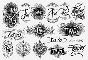 The word Tavo as a handwritten signature tattoo idea