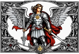 image of st michael the archangel with sword and shieldtattoo tattoo idea