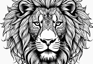 lion skeleton body tattoo idea