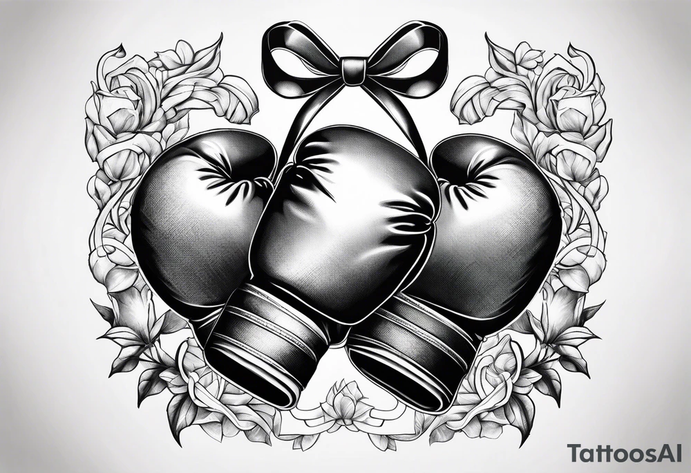 Boxing gloves cancer ribbon tattoo idea