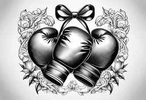 Boxing gloves cancer ribbon tattoo idea