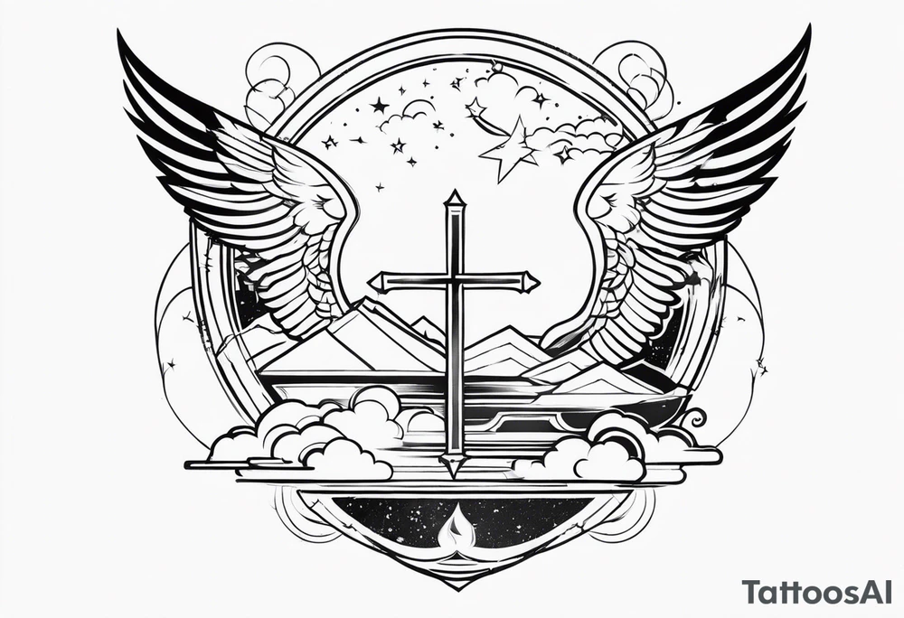 heaven vignette tattoo idea