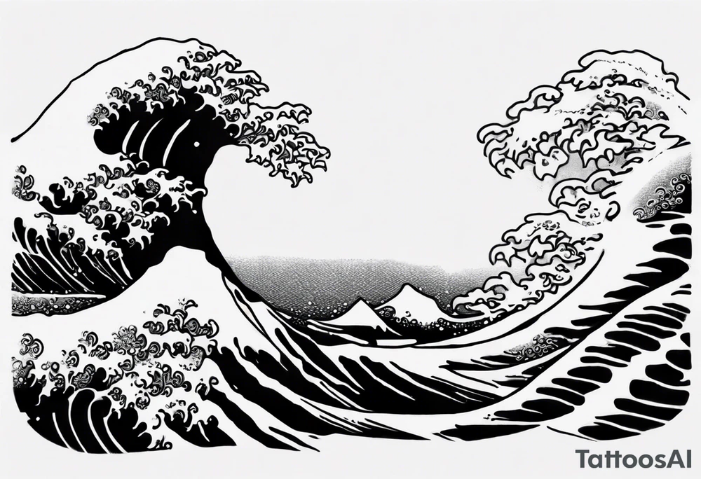 A single tattoo of The great wave off kanagawa tattoo idea