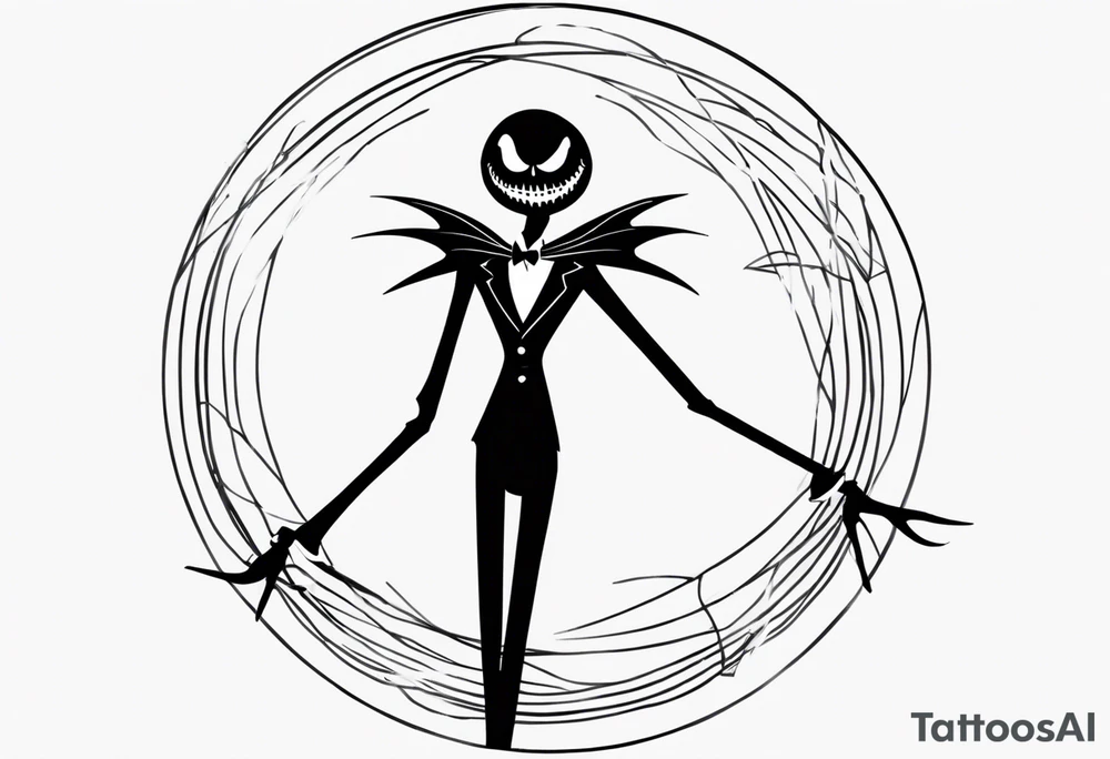jack skellington minimalist tattoo tattoo idea