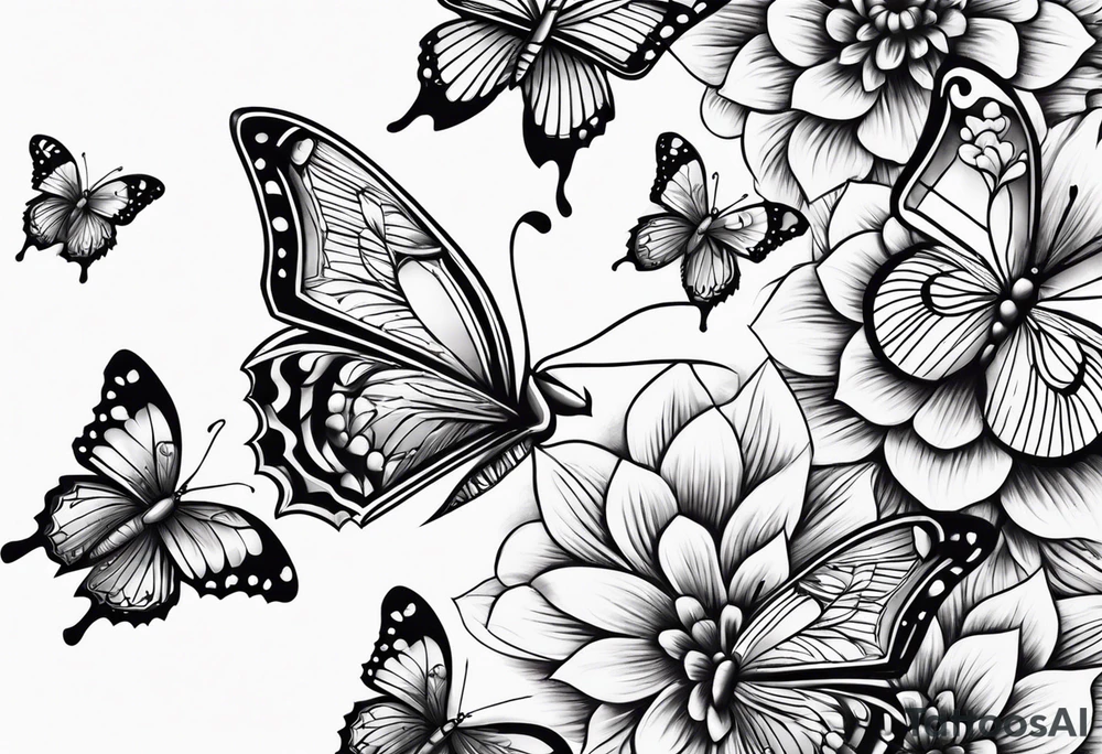 Cross with butterflies tattoo idea