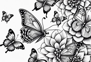 Cross with butterflies tattoo idea