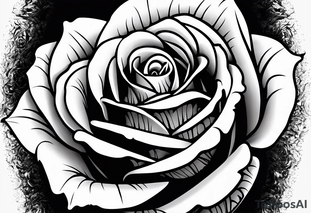 Rose in vampire teeth tattoo idea